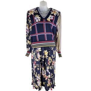 Vintage Diane Freis For Marisa Christina Skirt Sweater Set Floral Size S